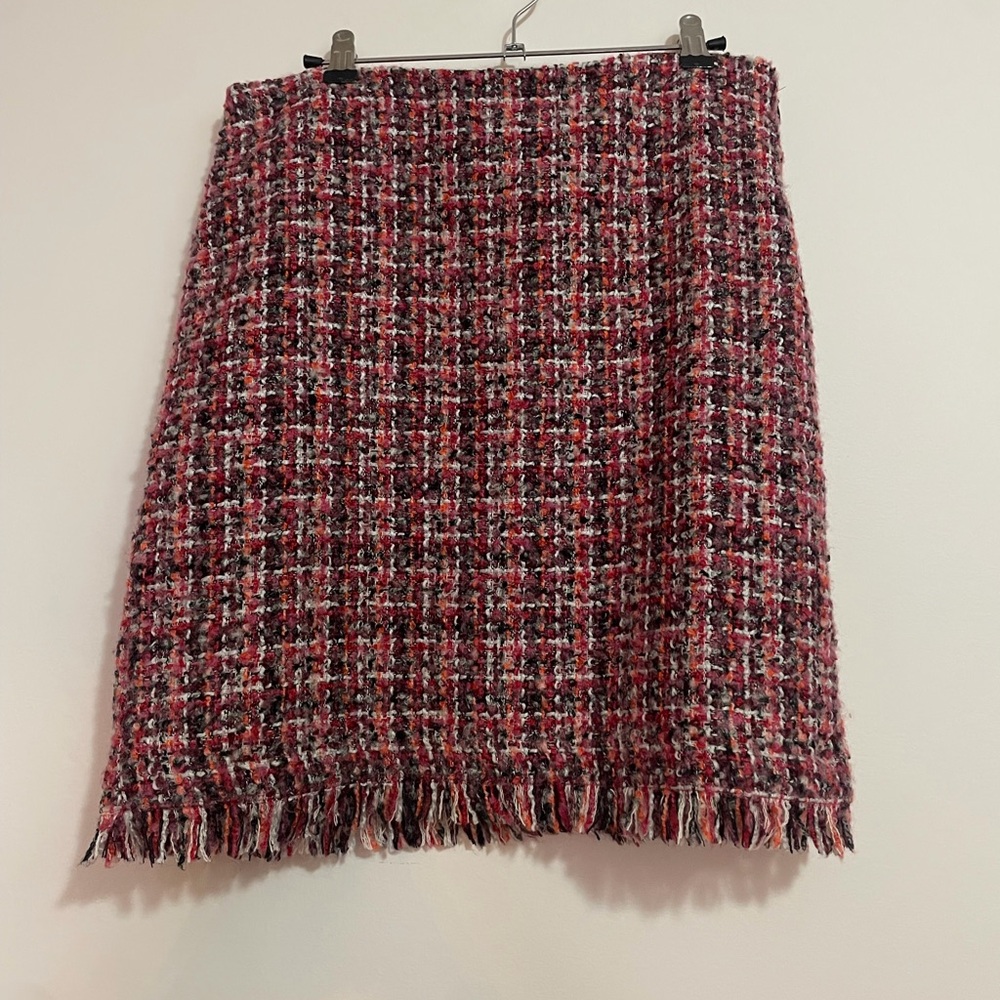 Talbots wool blend Chic Tweed Skirt in Red and Black